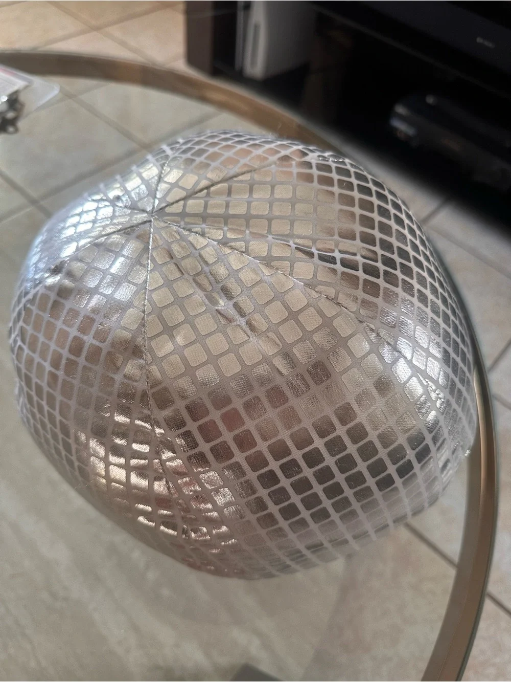 Silver Disco Ball Pillow - Modern Home Accent